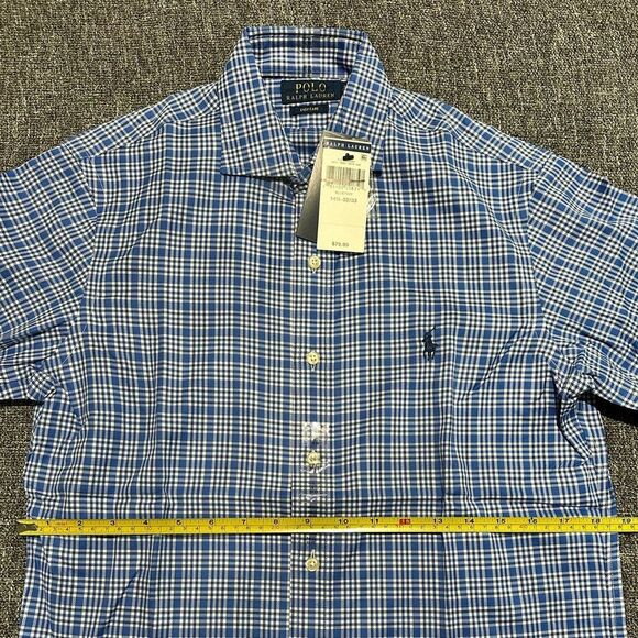 Ralph Lauren Blue Casual Button Down Shirt with Timeless Plaid Design - Picture 3 of 4